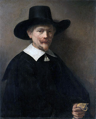 Portrait of a Man Holding Gloves, 1648 | Rembrandt | Gemälde Reproduktion