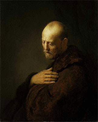 Alter Mann im Gebet | Rembrandt | Gemälde Reproduktion