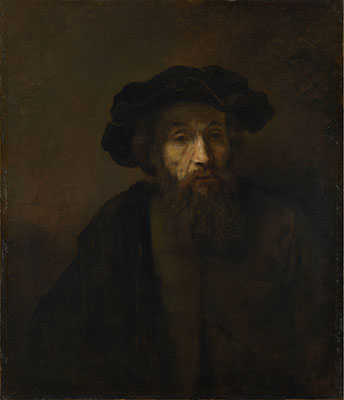 A Bearded Man in a Cap, c.1655/60 | Rembrandt | Gemälde Reproduktion