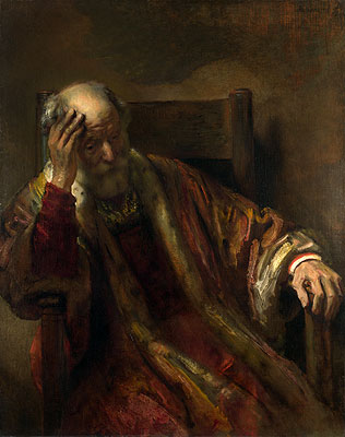 Ein alter Mann in einem Sessel, n.d. von Rembrandt | Gemälde-Reproduktion