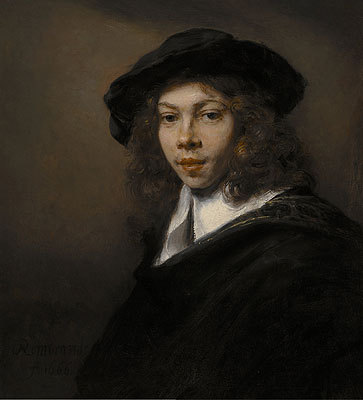 Bildnis eines jungen Mannes, 1666 von Rembrandt | Gemälde-Reproduktion