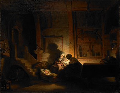 Die Heilige Familie bei Nacht, 1648 von Rembrandt | Gemälde-Reproduktion