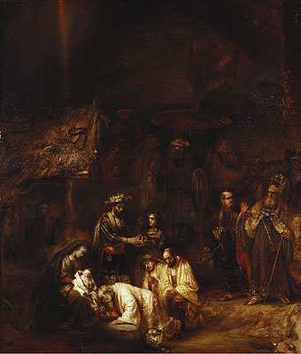 The Adoration of the Magi, c.1657 | Rembrandt | Gemälde Reproduktion
