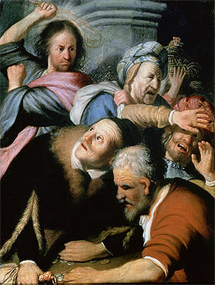 Die Vertreibung der Wechsler aus dem Tempel, 1626 von Rembrandt | Gemälde-Reproduktion
