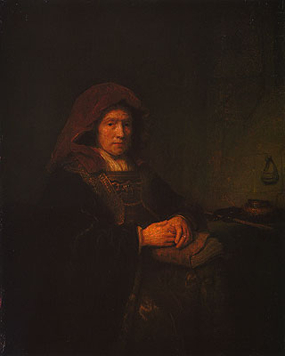Alte Frau mit Brille, 1643 von Rembrandt | Gemälde-Reproduktion