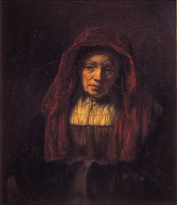 Porträt einer alten Frau, 1654 von Rembrandt | Gemälde-Reproduktion