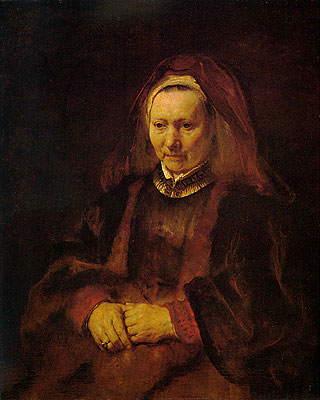 Portrait of an Elderly Woman, c.1650/52 | Rembrandt | Painting Reproduction