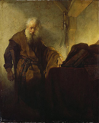 St Paul at his Writing-Desk, c.1629/30 | Rembrandt | Painting Reproduction