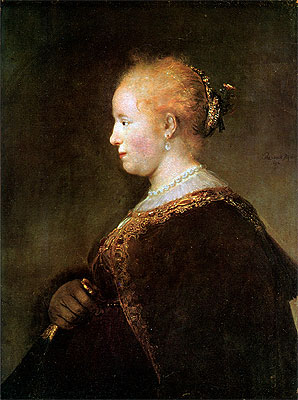 Porträt einer jungen Frau | Rembrandt | Gemälde Reproduktion