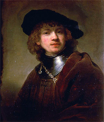 'Tronie' of a Young Man with Gorget and Beret, c.1639 | Rembrandt | Gemälde Reproduktion