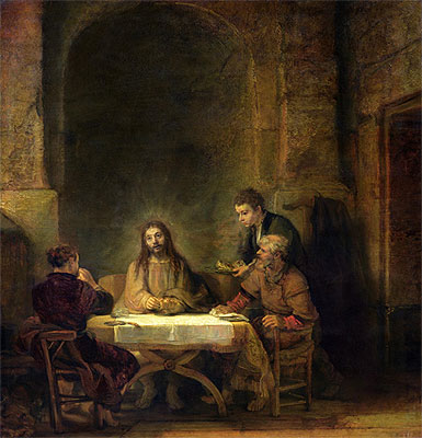 Das Abendmahl in Emmaus | Rembrandt | Gemälde Reproduktion
