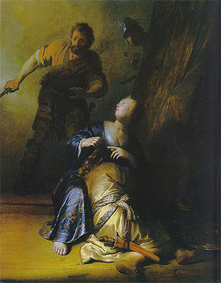 Samson and Delilah, c.1628 | Rembrandt | Painting Reproduction