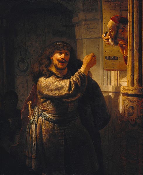 Simson bedroht seinen Schwiegervater, 1635 | Rembrandt | Gemälde Reproduktion