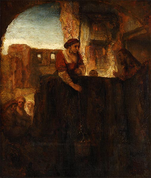 Christus und die Samariterin am Brunnen, 1668 | Rembrandt | Gemälde Reproduktion