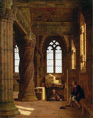 Rosslyn Chapel near Edinburgh, 1860 | Heinrich Hansen | Painting Reproduction