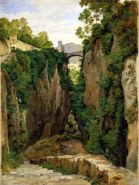 Eine Felsschlucht bei Sorrent, 1823 von Heinrich Reinhold | Gemälde-Reproduktion
