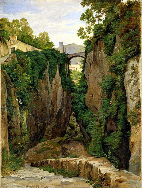 Rocky Ravine at Sorrento, 1823 | Heinrich Reinhold | Painting Reproduction