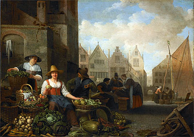 The Vegetable Market, 1662 by Hendrik Martensz Sorgh | Painting Reproduction
