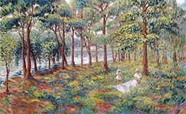 Madame Lebasque and Her Daughter at the Edge of the Marne, c.1899 by Henri Lebasque | Painting Reproduction