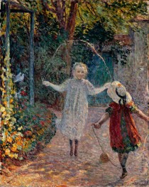 Children Jumping Rope in Garden | Henri Lebasque | Painting Reproduction