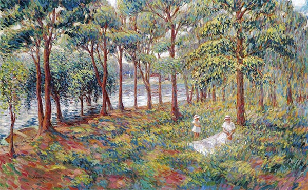Madame Lebasque and Her Daughter at the Edge of the Marne, c.1899 | Henri Lebasque | Painting Reproduction