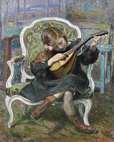 Der kleine Mandolinist, 1905 | Henri Lebasque | Gemälde Reproduktion