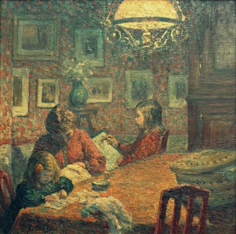 Family Under the Lamp, c. 1905 | Henri Lebasque