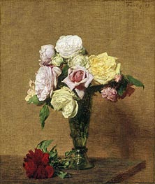 Still Life with Roses in a Fluted Vase | Fantin-Latour | Gemälde Reproduktion