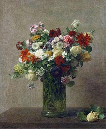 Still Life with Flowers, 1887 by Fantin-Latour | Painting Reproduction