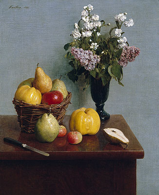 Still Life with Flowers and Fruit, 1866 | Fantin-Latour | Painting Reproduction