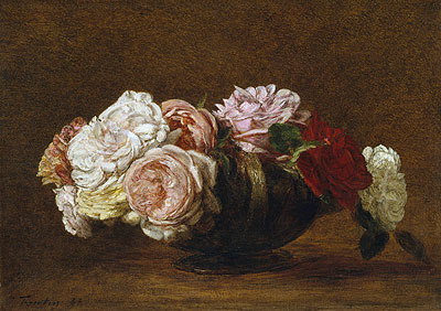 Roses in a Bowl, 1883 | Fantin-Latour | Painting Reproduction