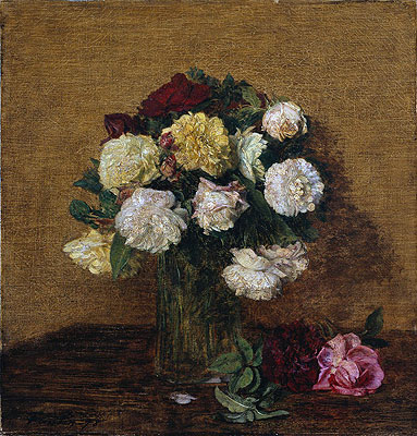 Roses in a Vase, 1878 | Fantin-Latour | Painting Reproduction
