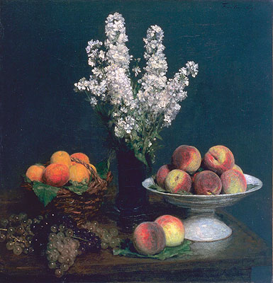 White Rockets and Fruit, 1869 by Fantin-Latour | Painting Reproduction