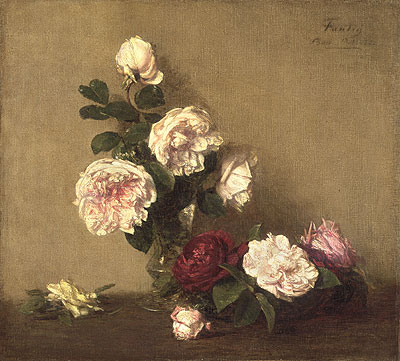 Still Life with Roses of Dijon, 1882 | Fantin-Latour | Painting Reproduction