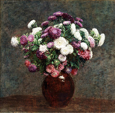 Asters in a Vase, 1875 | Fantin-Latour | Painting Reproduction