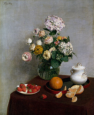 Flowers and Fruit | Fantin-Latour | Painting Reproduction