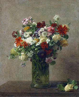 Still Life with Flowers, 1887 | Fantin-Latour | Painting Reproduction