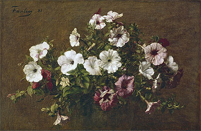 Petunias, 1881 by Fantin-Latour | Painting Reproduction