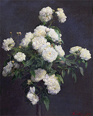 Still Life of White Peonies, 1870 | Fantin-Latour | Painting Reproduction