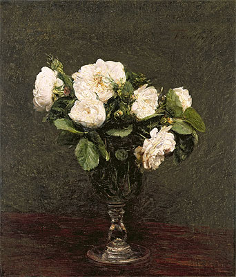 White Roses, 1875 by Fantin-Latour | Painting Reproduction