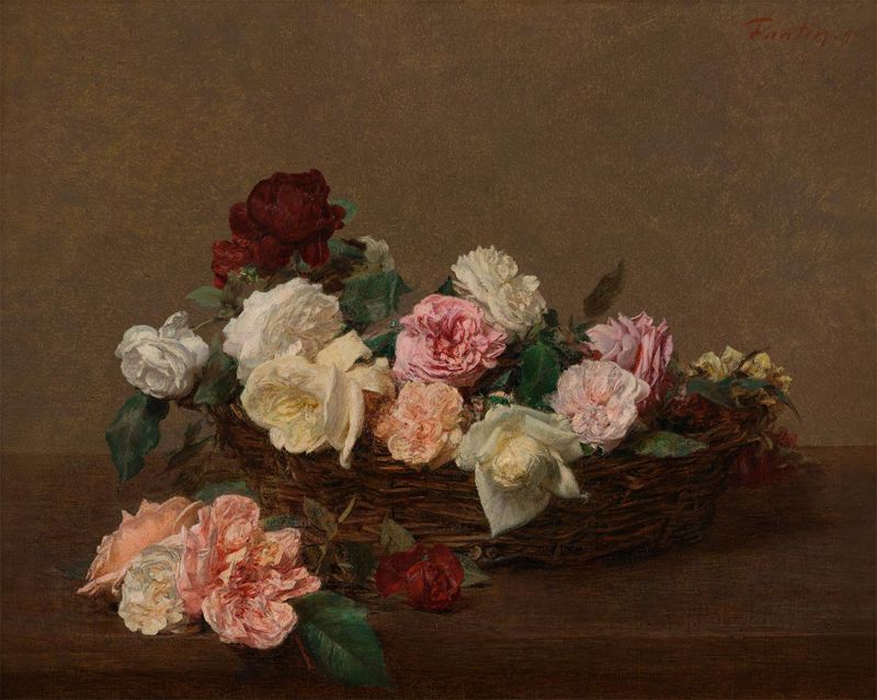 A Basket of Roses | Fantin-Latour | Painting Reproduction