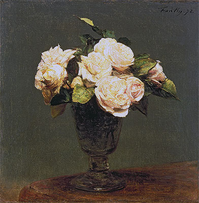 White Roses, 1873 | Fantin-Latour | Gemälde Reproduktion