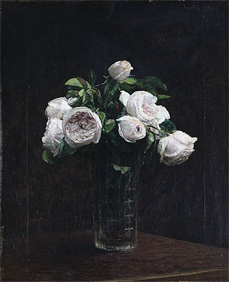 Rosa Rosen in einem Glas, 1872 | Fantin-Latour