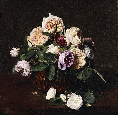 Vase mit Blumen, 1876 von Fantin-Latour | Gemälde-Reproduktion