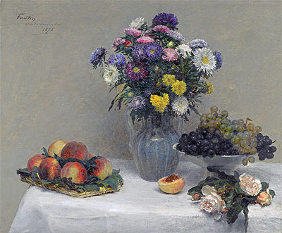 Flowers and Fruits, 1876 | Fantin-Latour | Painting Reproduction