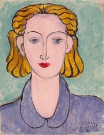 Junge Frau in blauer Bluse (Porträt von Lydia Delectorskaya), 1936 von Matisse | Gemälde-Reproduktion