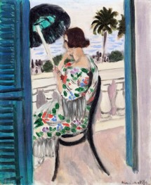 Woman Seated on a Balcony, 1920/21 by Matisse | Painting Reproduction