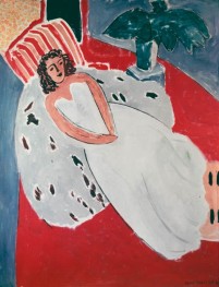 Young Girl in a Fur Coat, Red Background | Matisse | Painting Reproduction