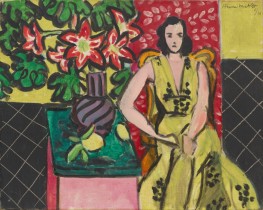 Seated Woman with a Vase of Amaryllis | Matisse | Painting Reproduction