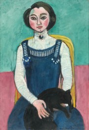 Girl With A Black Cat, 1910 by Matisse | Painting Reproduction